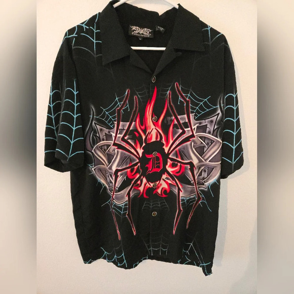 Dragonfly Shirt Japanese Brand Streetwear Mens Size Medium Button Down Casual - Picture 1 of 6